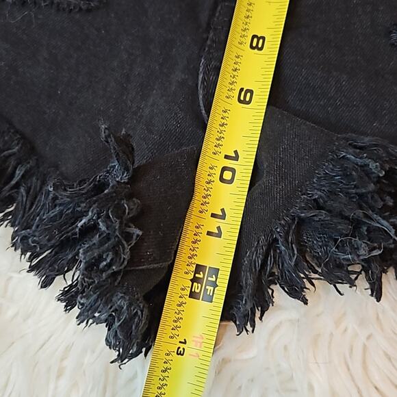 Abercrombie & Fitch Black High Rise Cut off Jean shorts - Picture 7 of 7